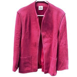 Vintage Bleyle size 14 wool dusty rose open blazer jacket .